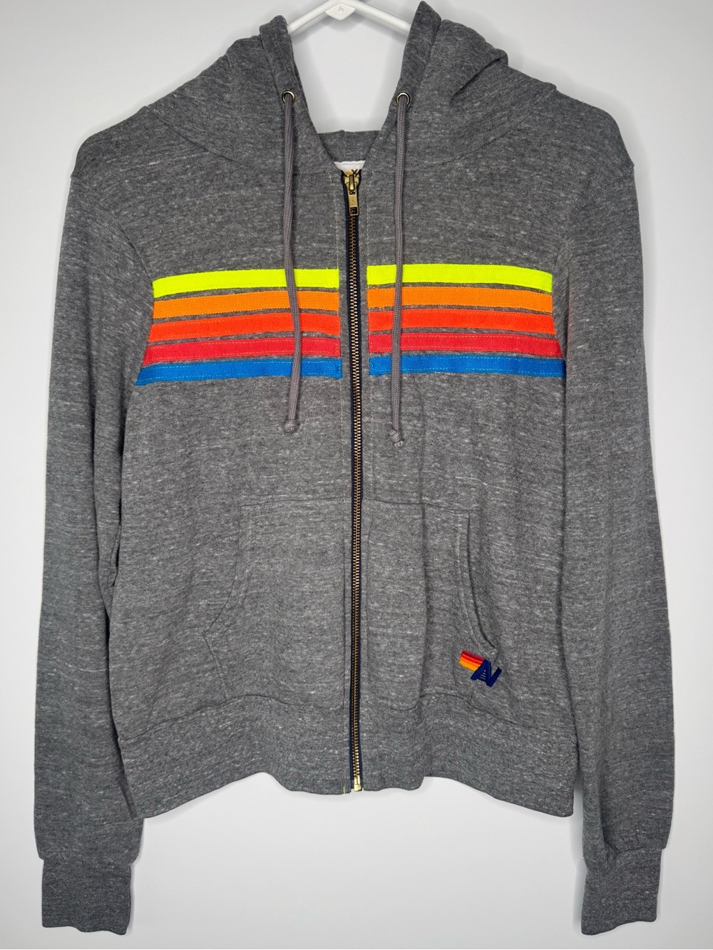 Aviator Nation 5 Stripe Zip Up Hoodie